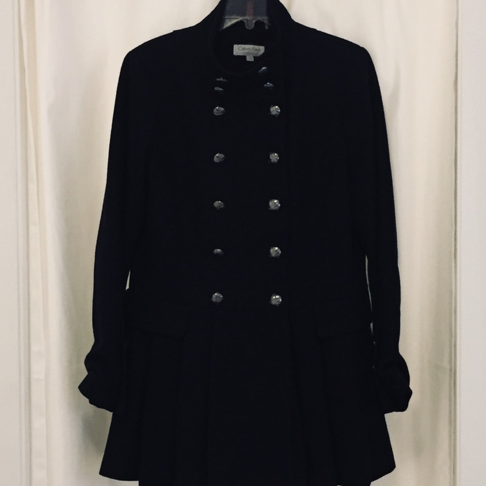 Calvin Klein Navy Wool Peacoat